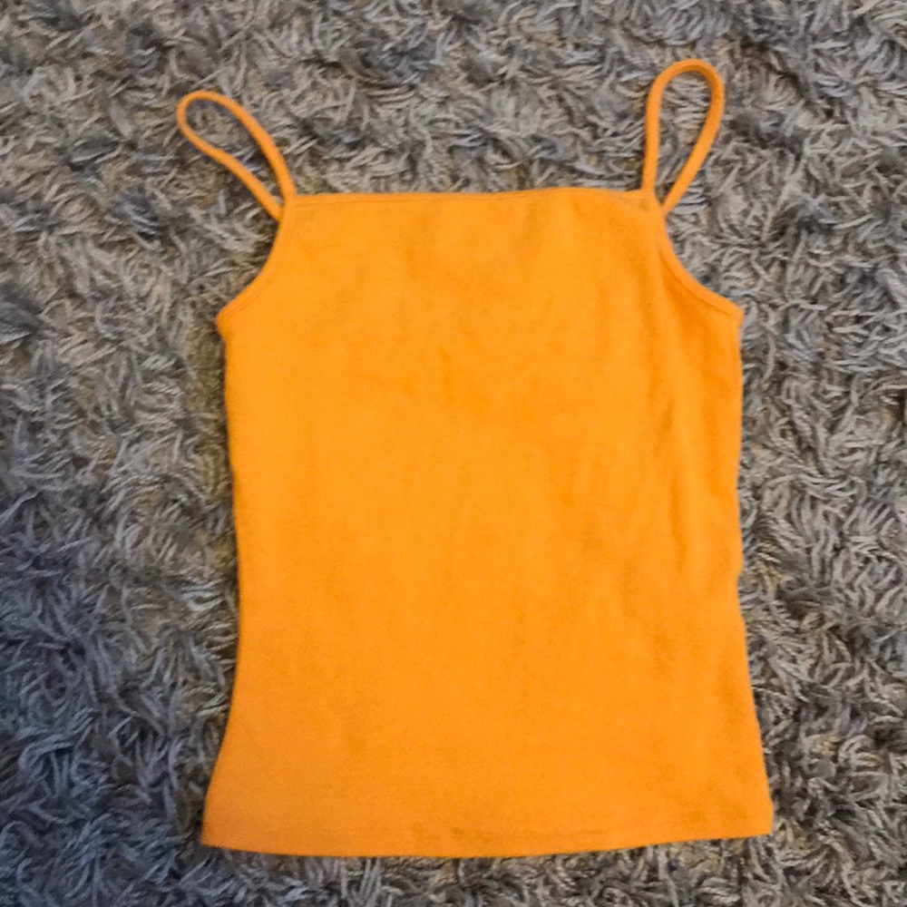 mustard yellow cropped GARAGE tank top